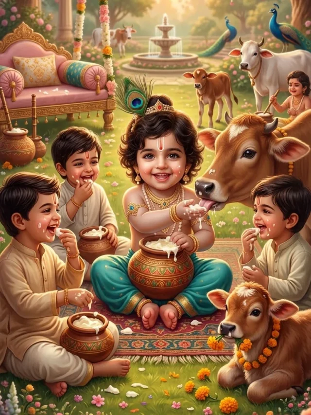 Little Krishna Steals Butter | Cute Makhan Chor Leela